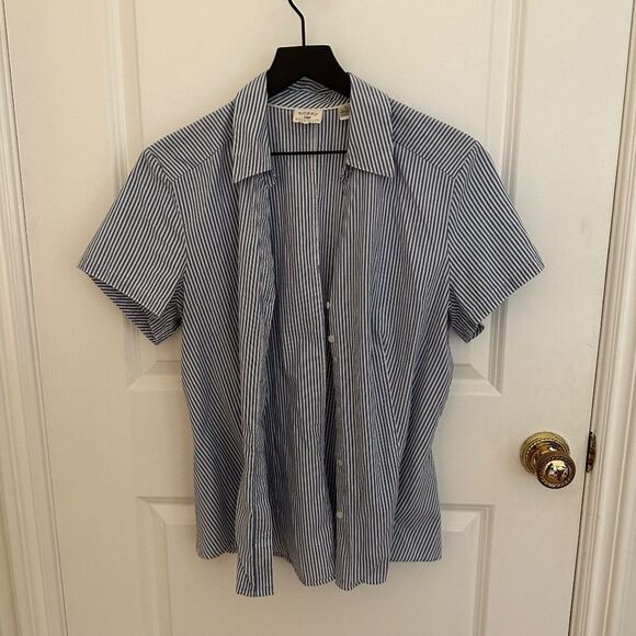 Riders by Lee Vintage Pinstripe Beach Button Down Shirt - Picture 3 of 9